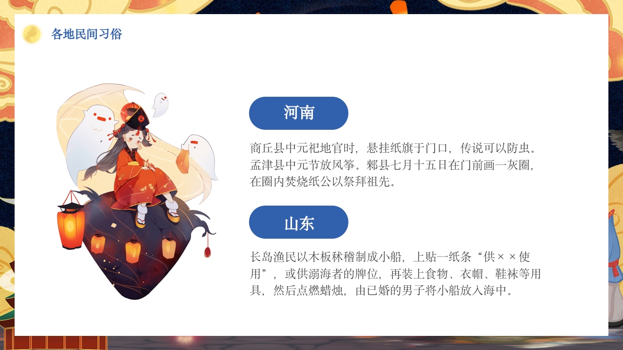 七月十五中元节节日介绍PPT课件12