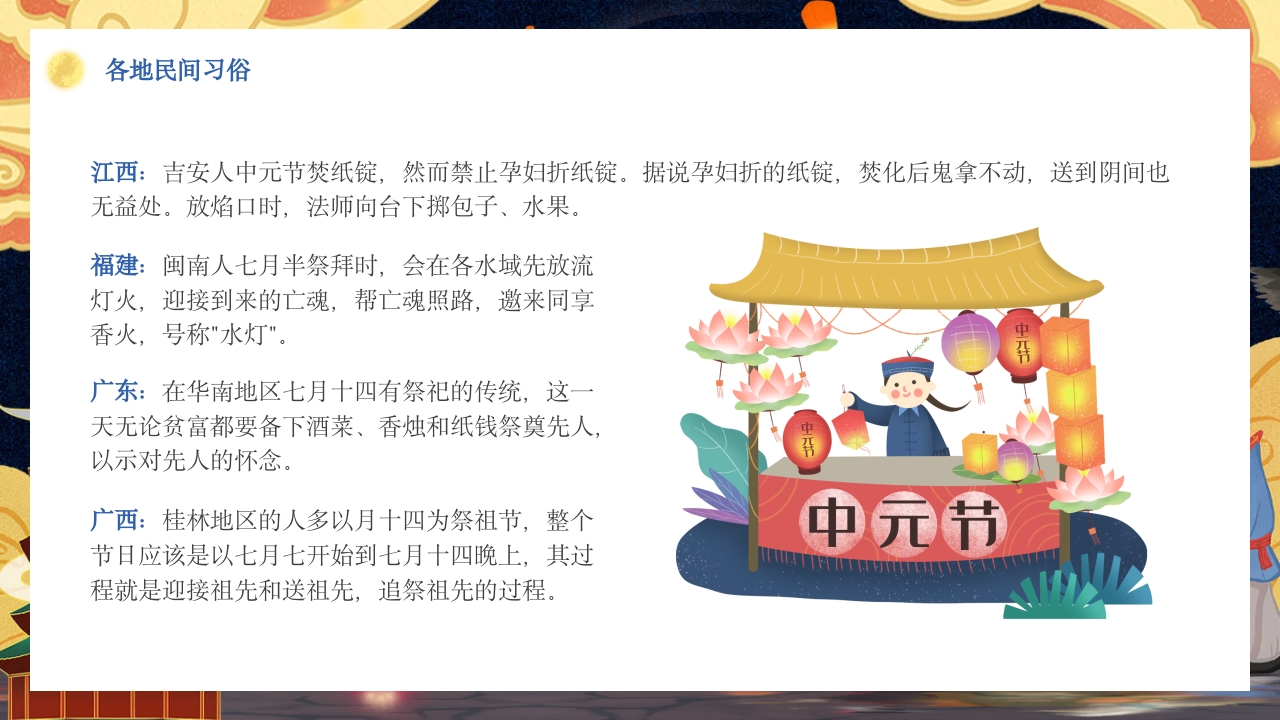 七月十五中元节节日介绍PPT课件14