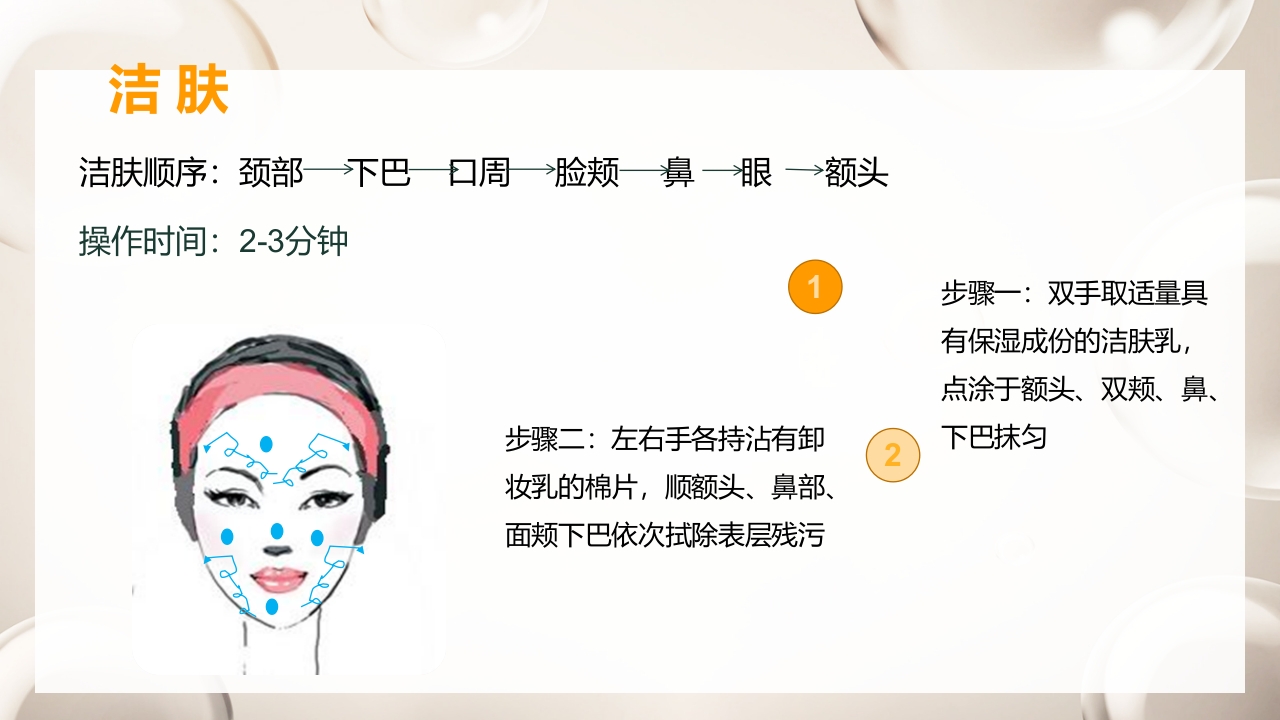 紧致面部护理步骤及按摩手法PPT课件11