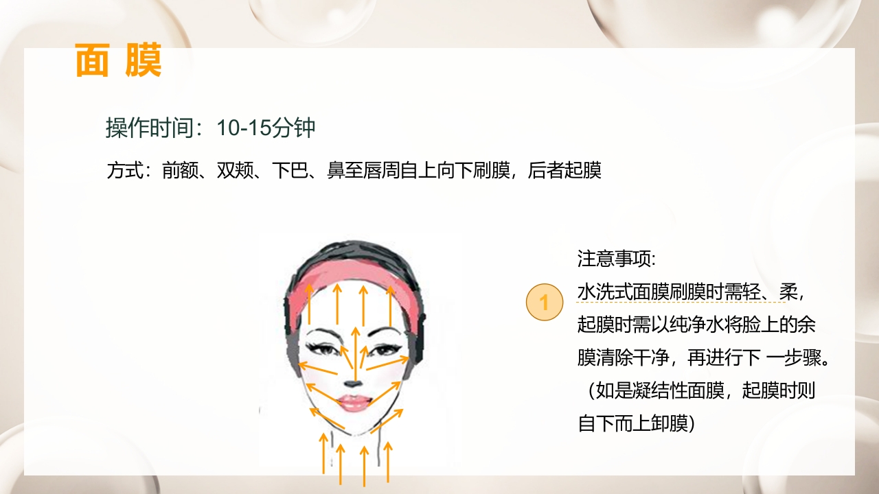 紧致面部护理步骤及按摩手法PPT课件19