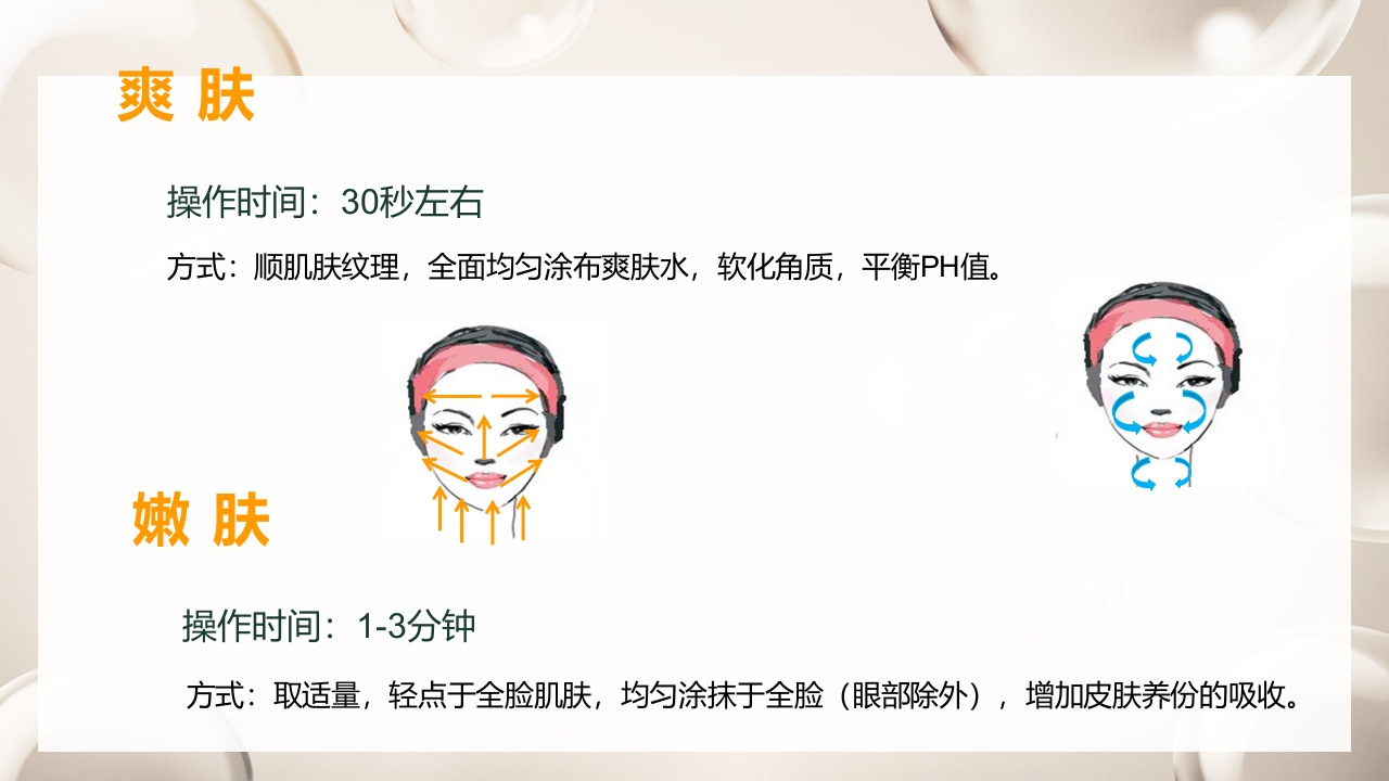 紧致面部护理步骤及按摩手法PPT课件21