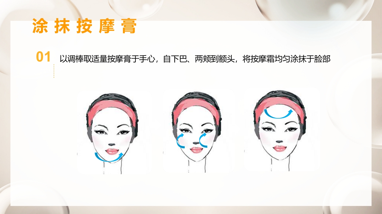 紧致面部护理步骤及按摩手法PPT课件28