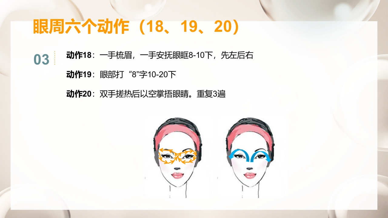 紧致面部护理步骤及按摩手法PPT课件35