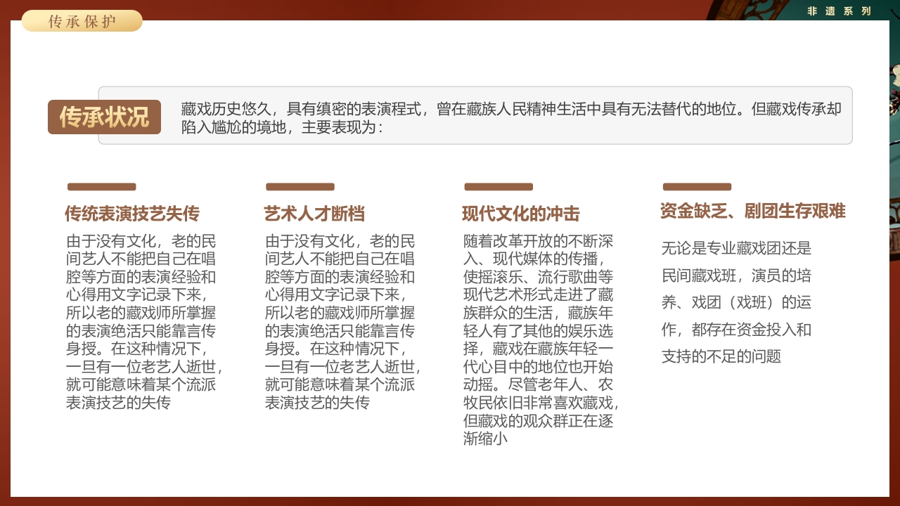 复古风非遗系列之藏戏PPT课件45