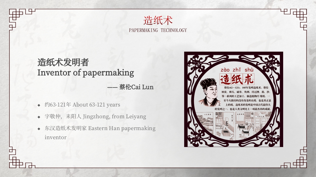 中国四大发明中英文介绍PPT课件4