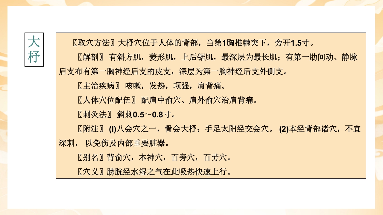 颈肩腰腿痛穴位讲解图PPT课件13