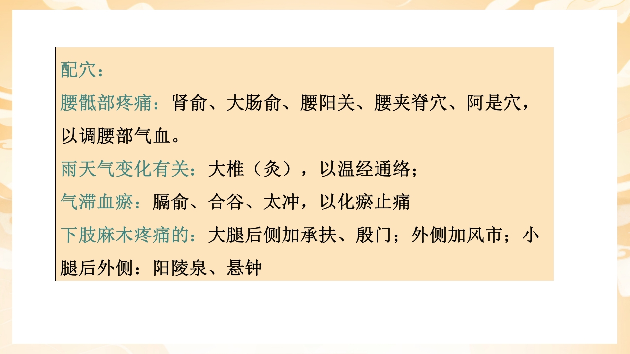 颈肩腰腿痛穴位讲解图PPT课件55