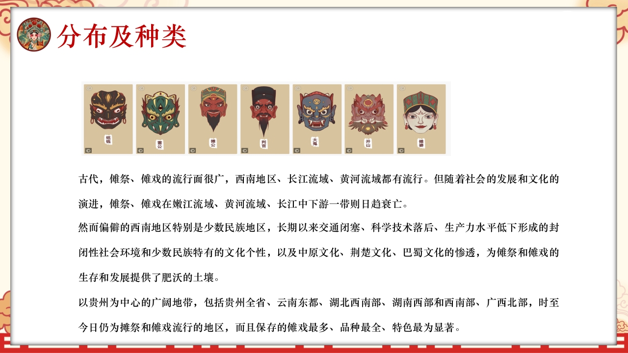 中国风非遗文化介绍傩戏面具PPT课件9