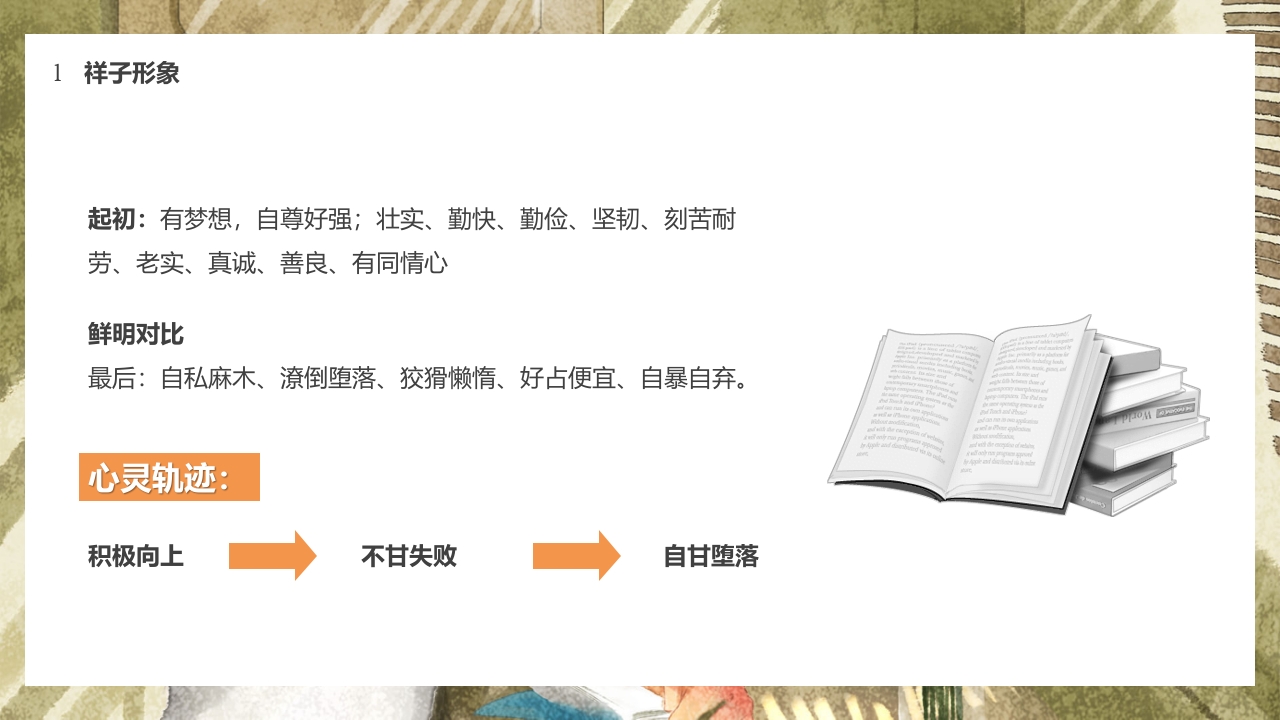 简约风好书分享推荐骆驼祥子PPT课件7