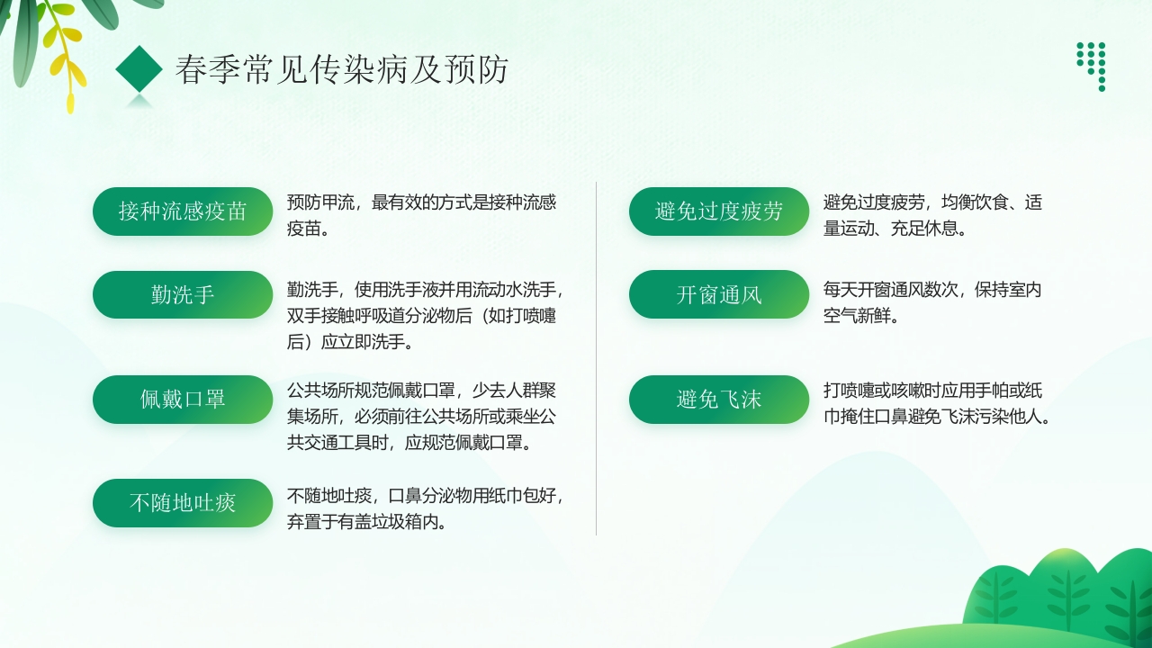 “预防传染病拥抱美好春天”春季传染病预防PPT课件9