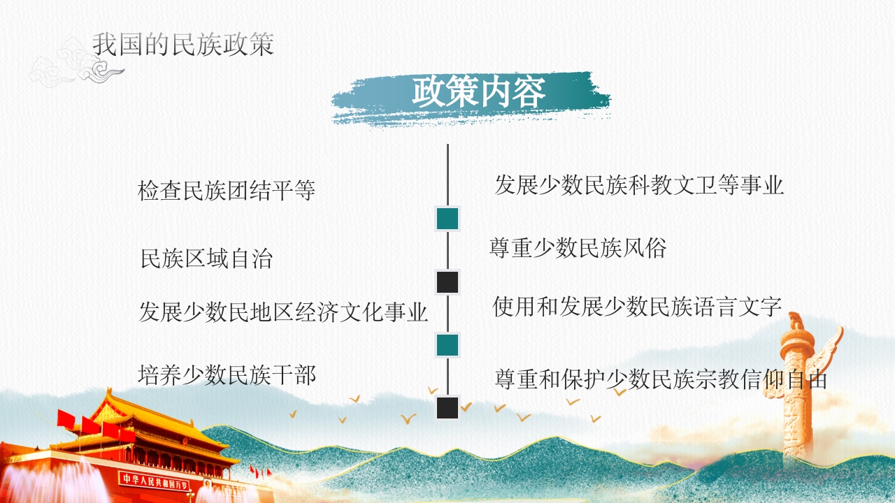 《民族团结一家亲·童心共筑中国梦》小学初中高中民族意识主题班会PPT课件10