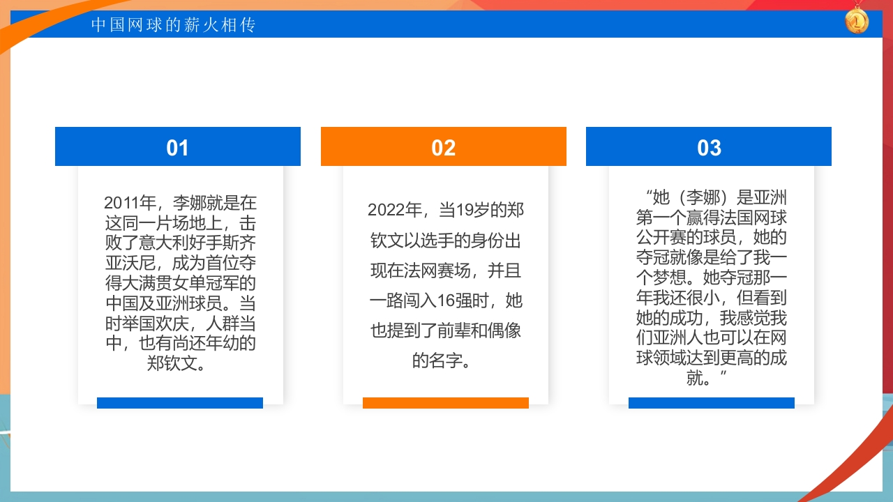 中国网球郑钦文金牌创造历史PPT课件21