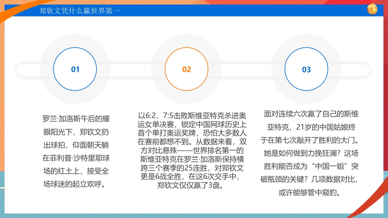 中国网球郑钦文金牌创造历史PPT课件8
