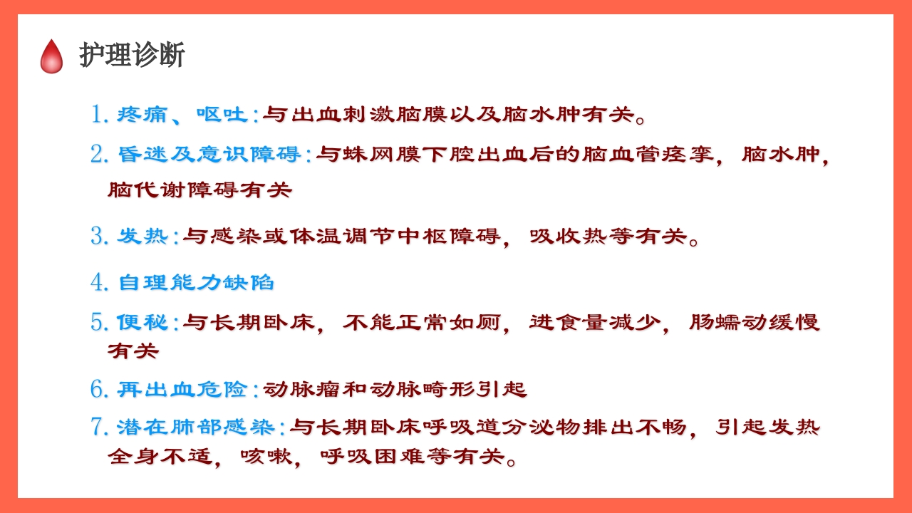 蛛网膜下腔出血的护理要点PPT课件16
