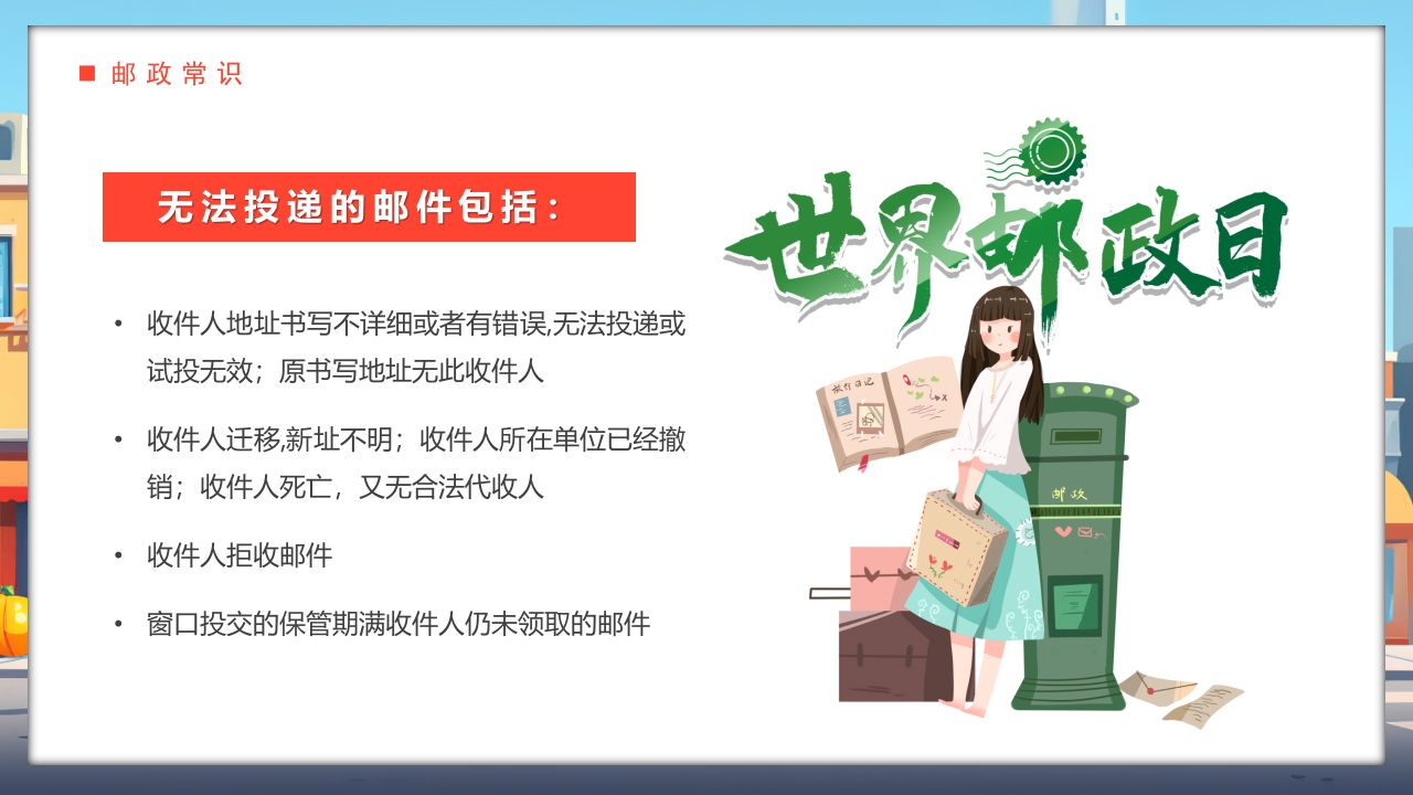 世界邮政日介绍PPT课件16