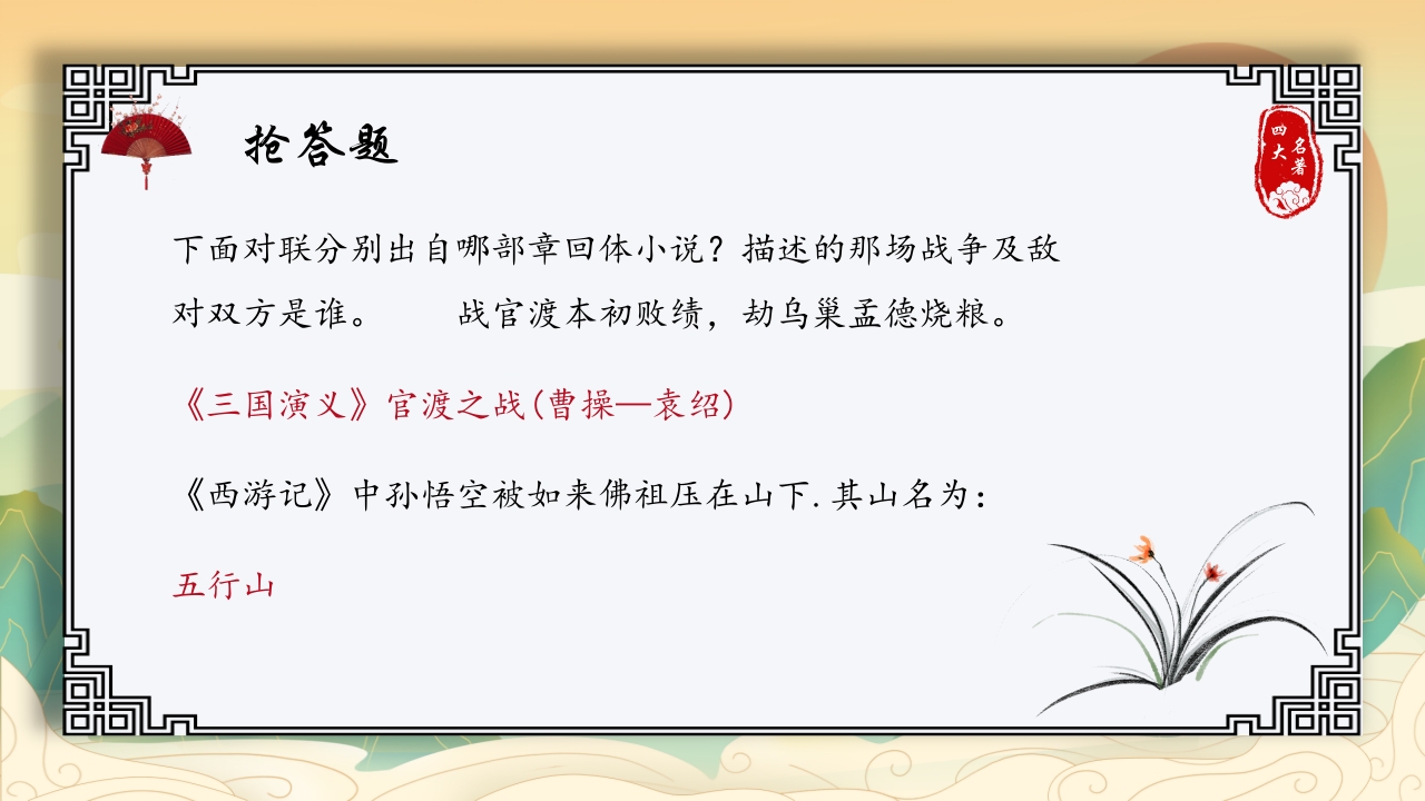 中国四大名著活动课知识竞赛PPT课件14