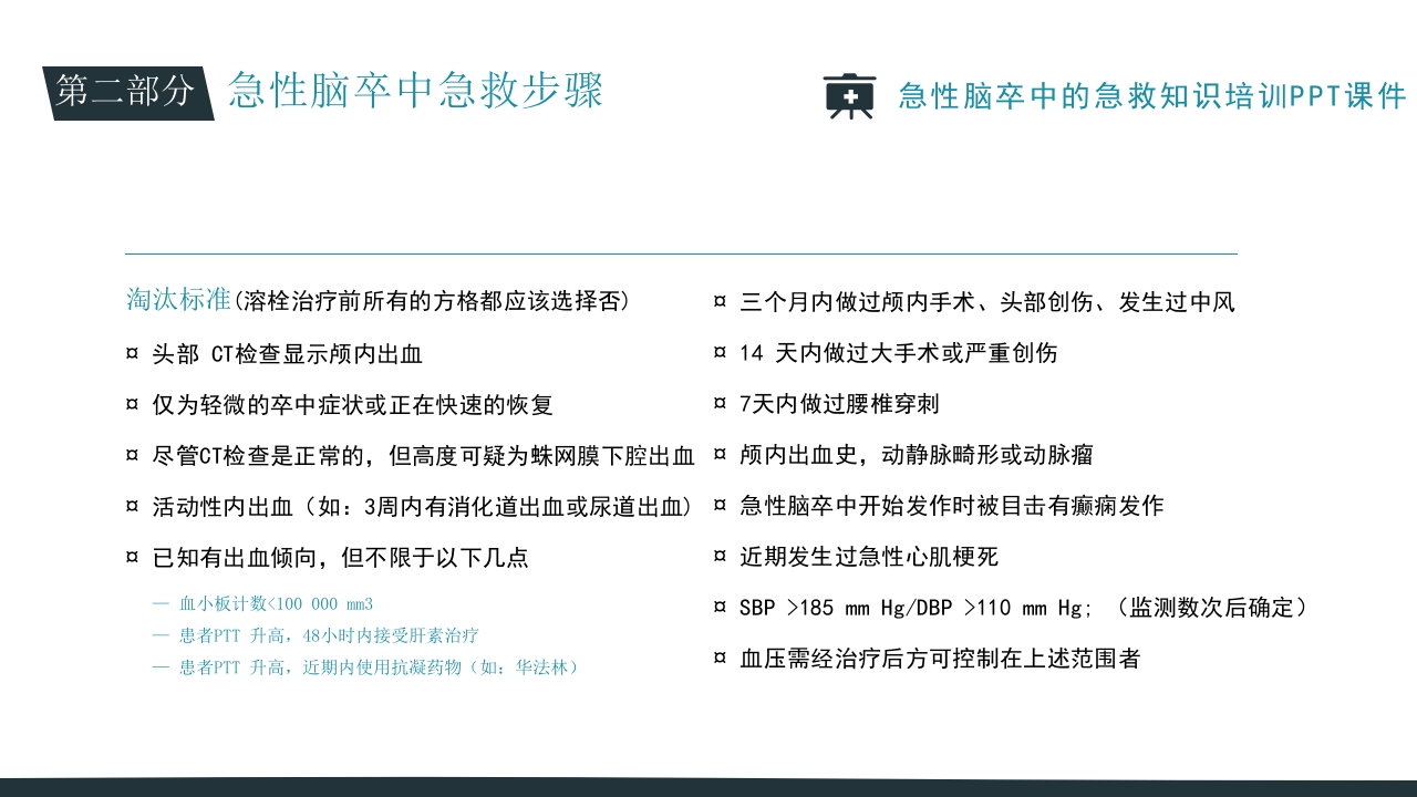 急性脑卒中的急救知识培训PPT课件25