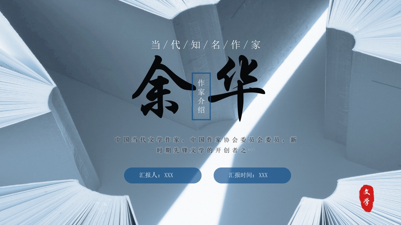 余华当代知名作家介绍PPT课件1