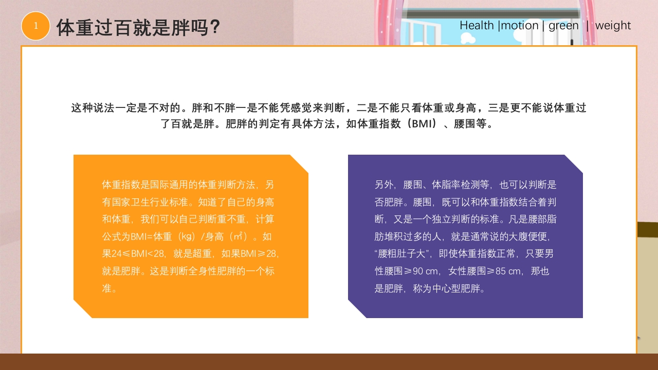 爱国卫生月健康体重主题PPT课件4