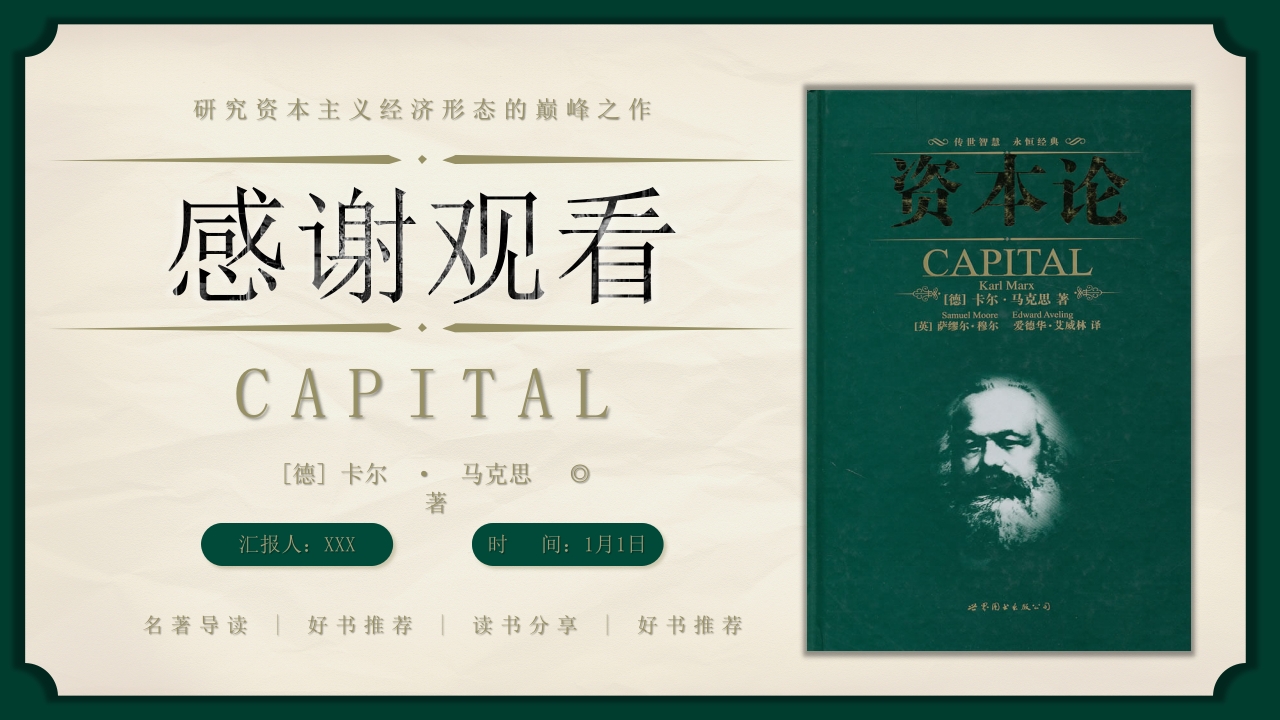 《资本论》名著导读好书推荐读后感PPT课件16