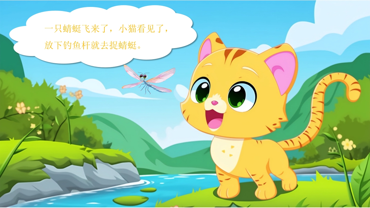 小猫钓鱼幼儿绘本故事分享PPT课件3