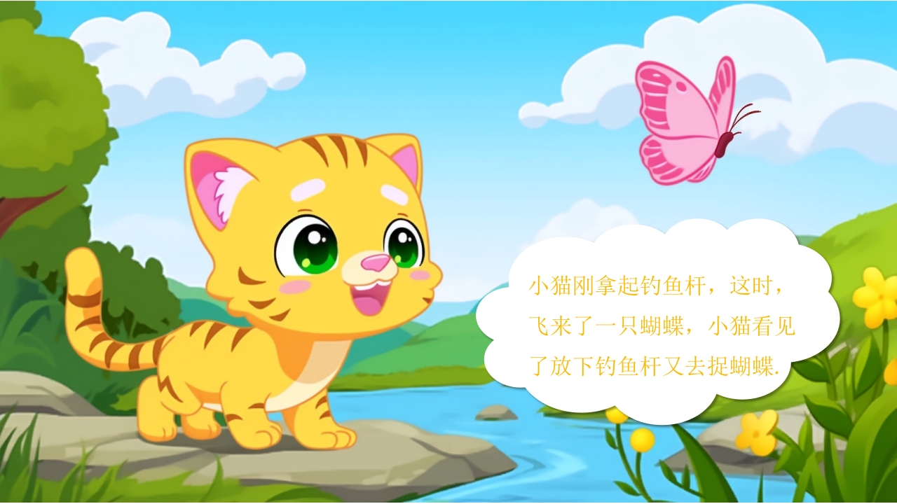 小猫钓鱼幼儿绘本故事分享PPT课件5
