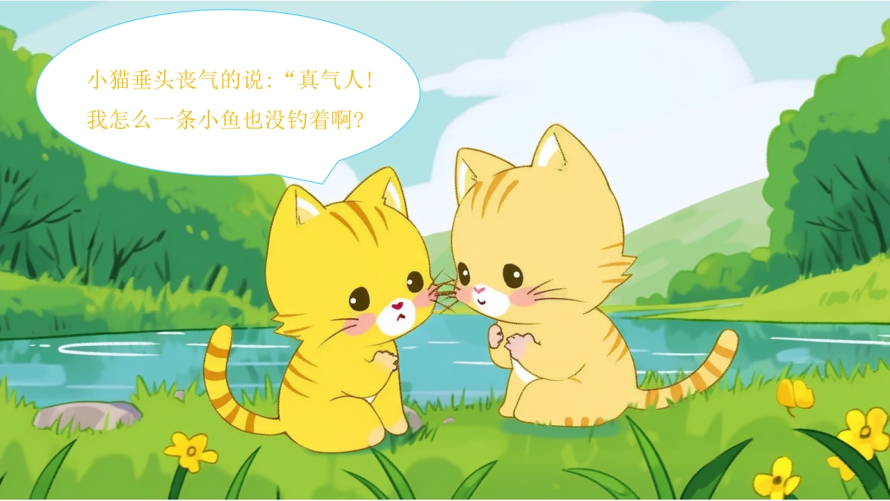 小猫钓鱼幼儿绘本故事分享PPT课件7