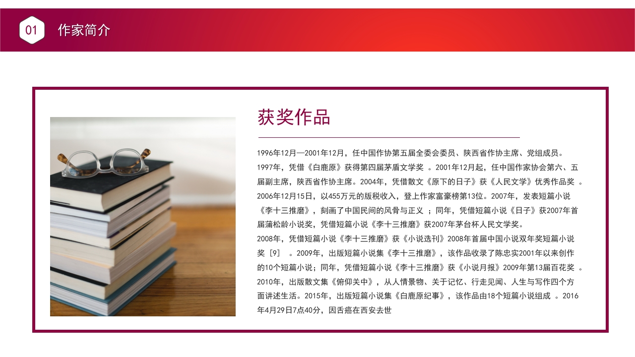 陈忠实人物生平简介事迹学习PPT课件6