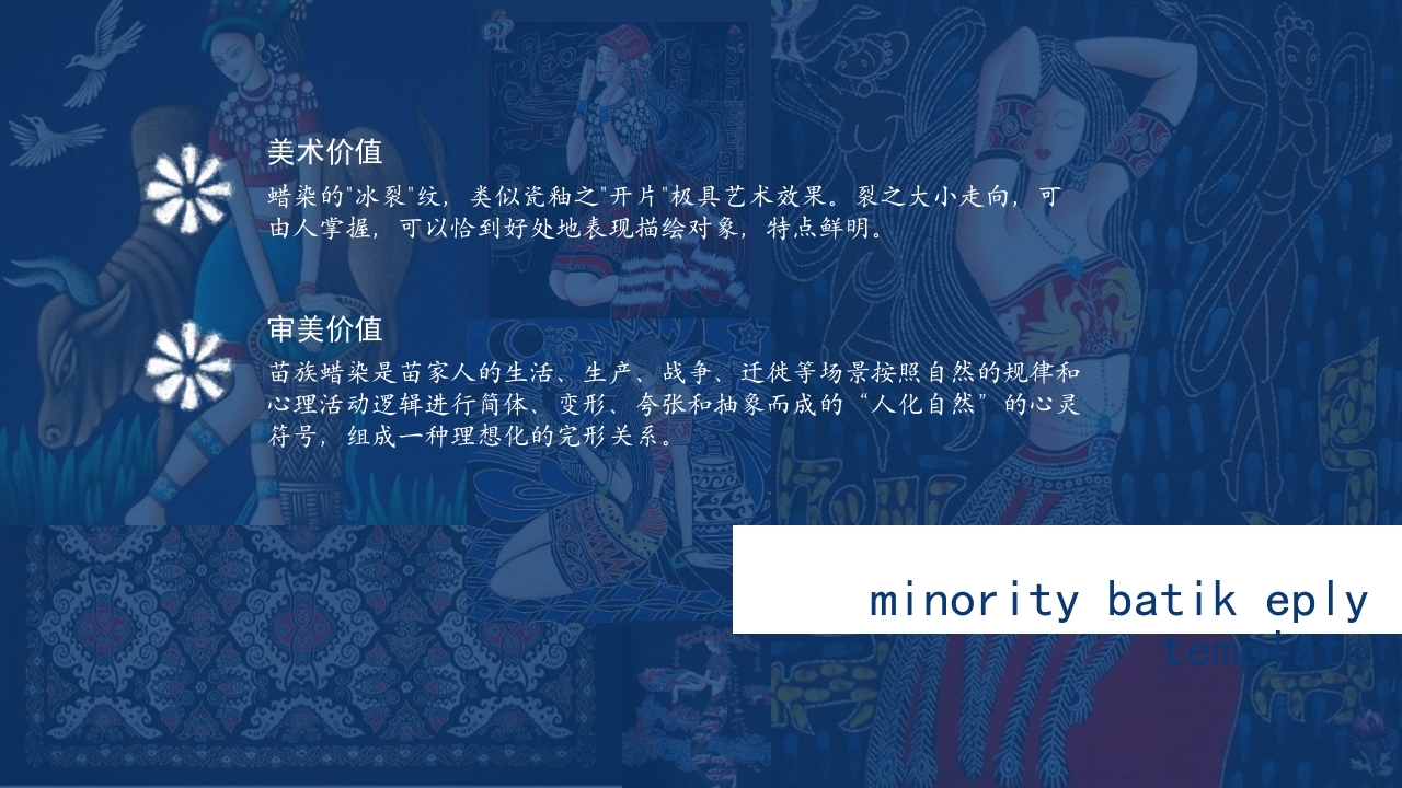 蓝色少数民族蜡染答辩PPT10