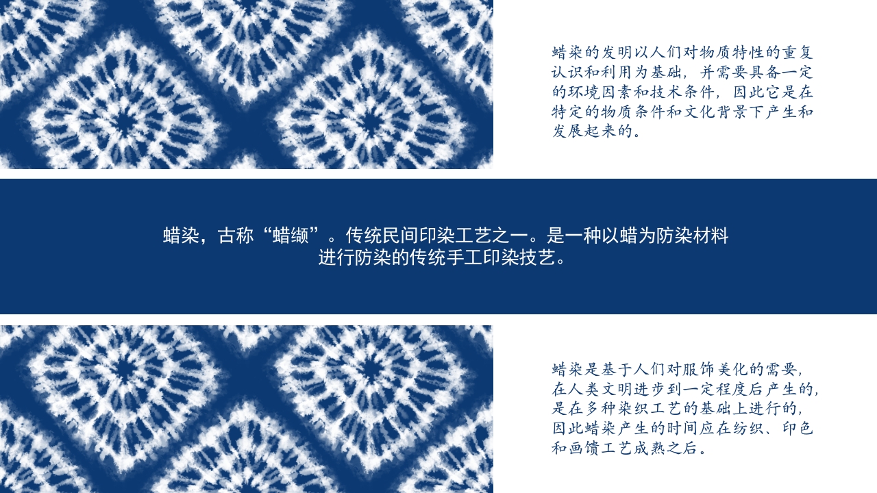 蓝色少数民族蜡染答辩PPT5