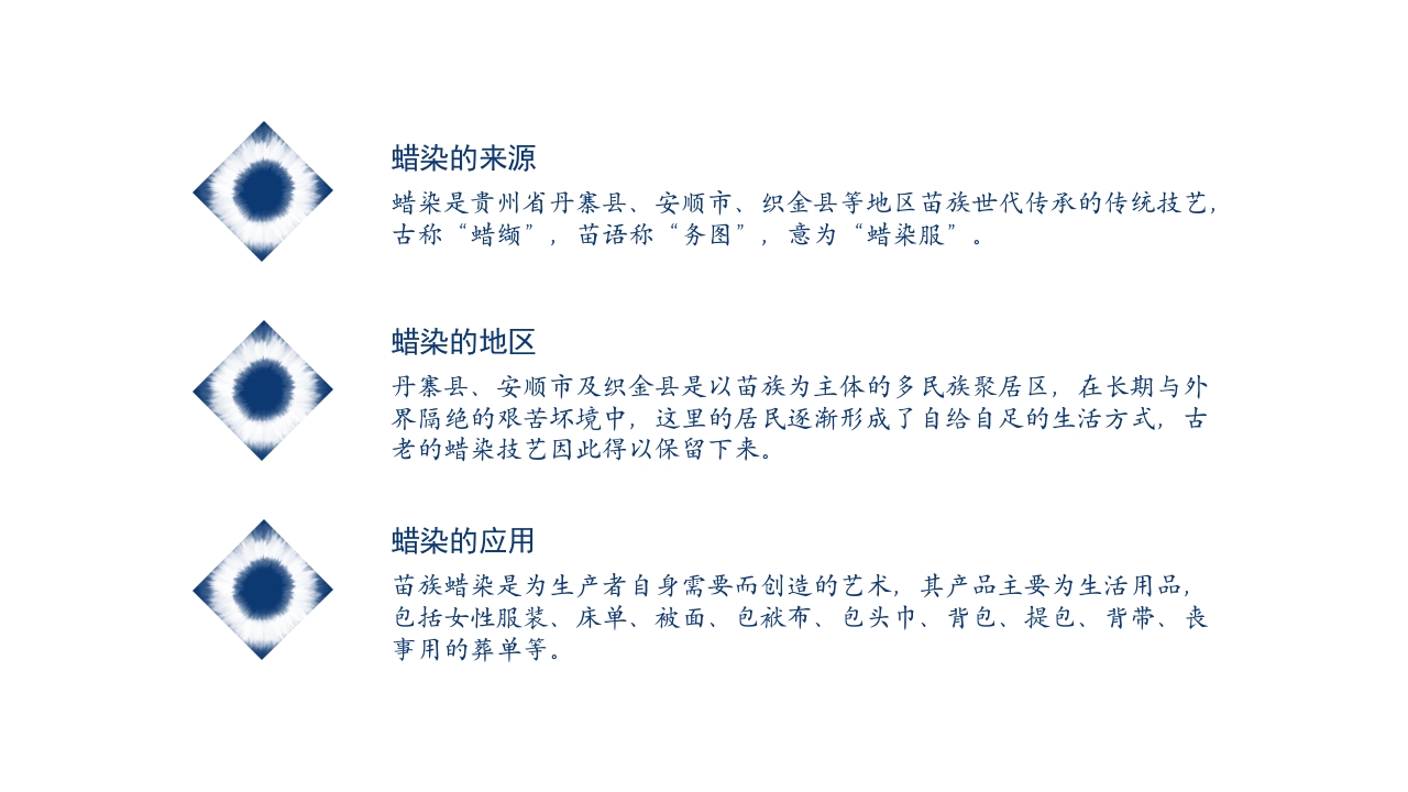 蓝色少数民族蜡染答辩PPT7