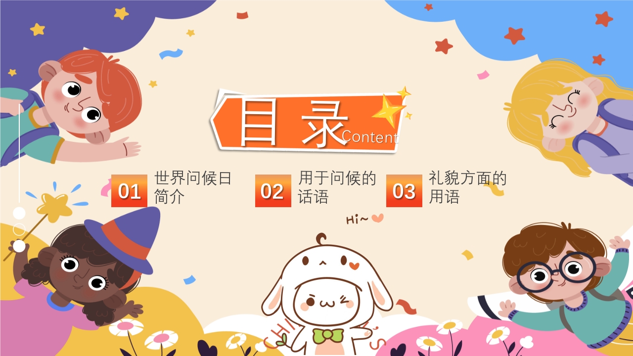 世界问候日主题班会PPT课件3