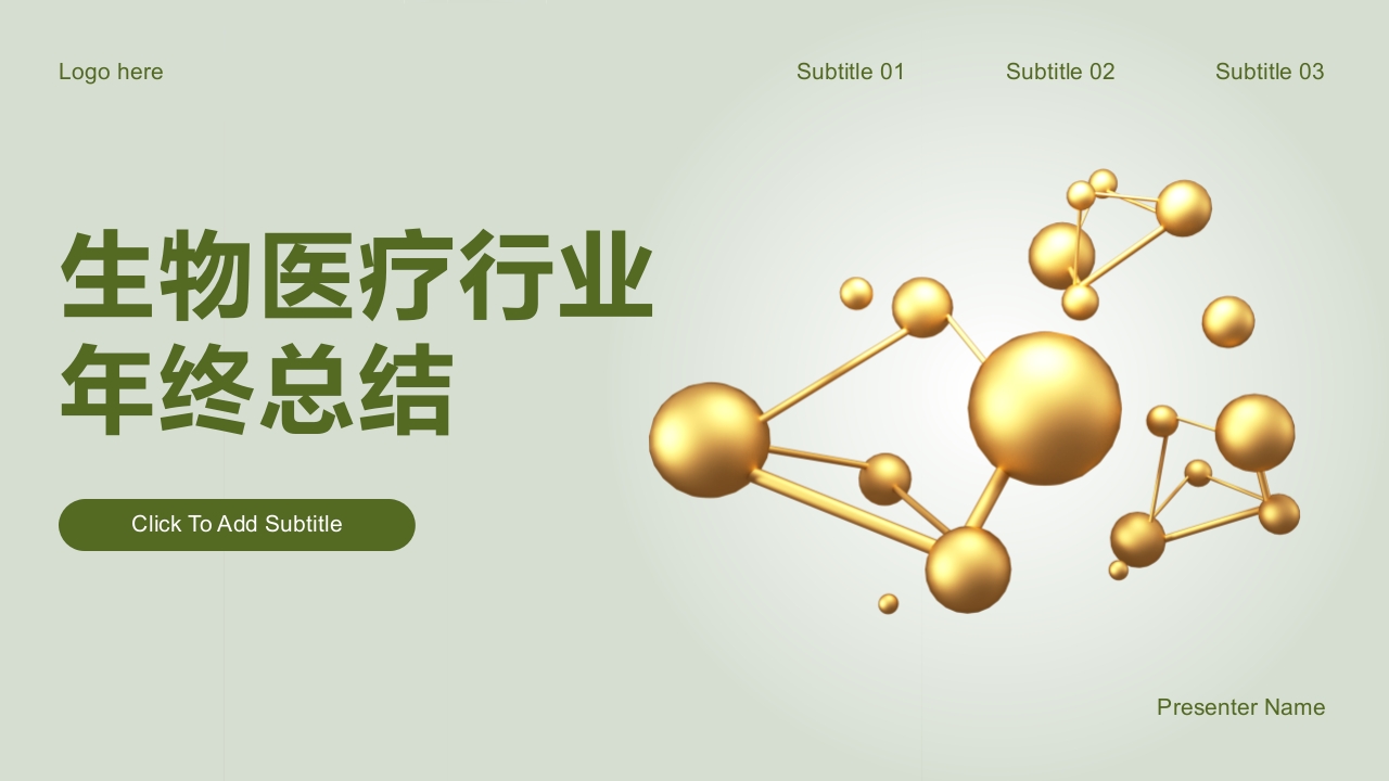 生物医疗行业年终总结PPT模板