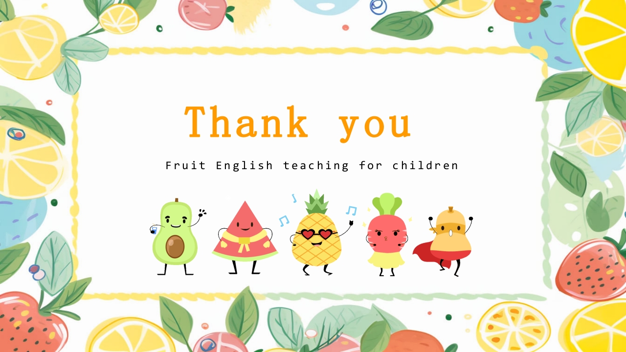 幼儿园水果英语PPT课件22