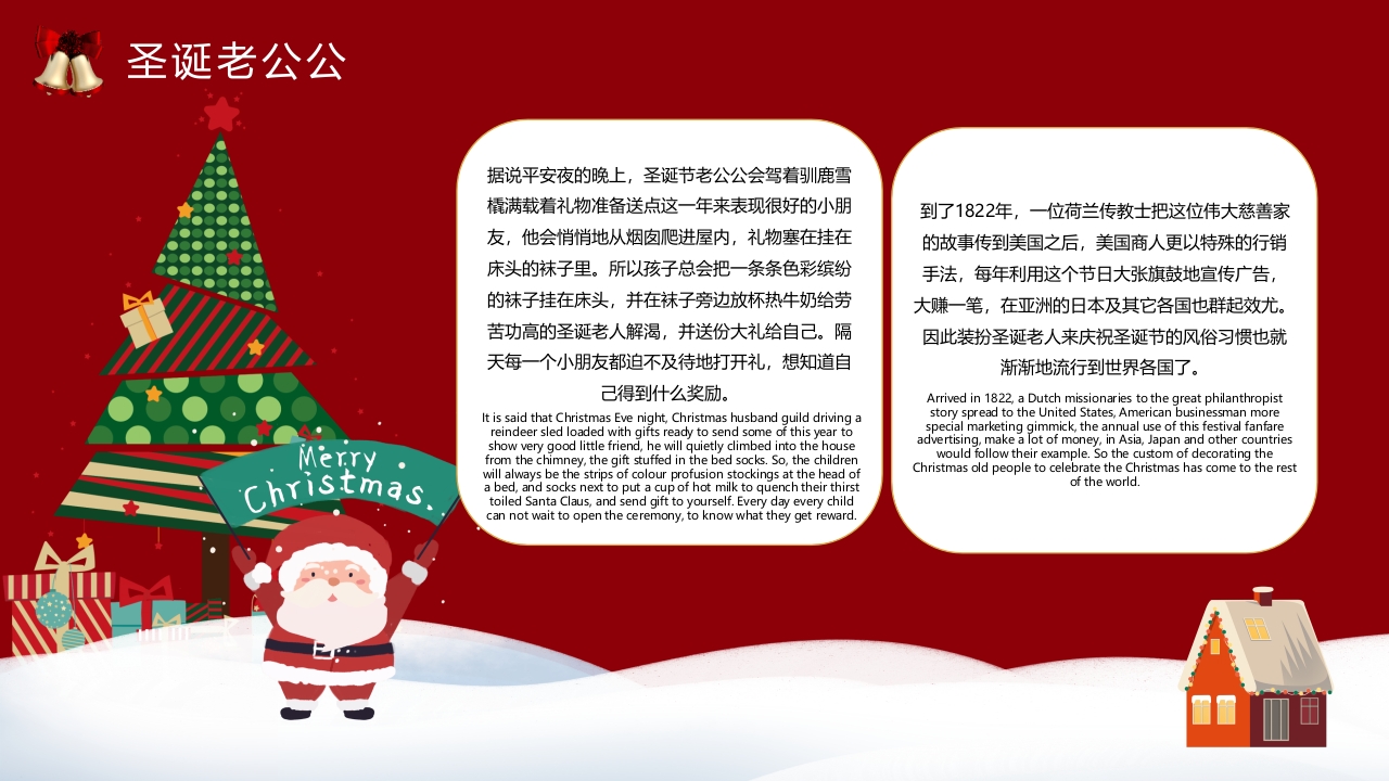 圣诞节英文介绍主题PPT课件10