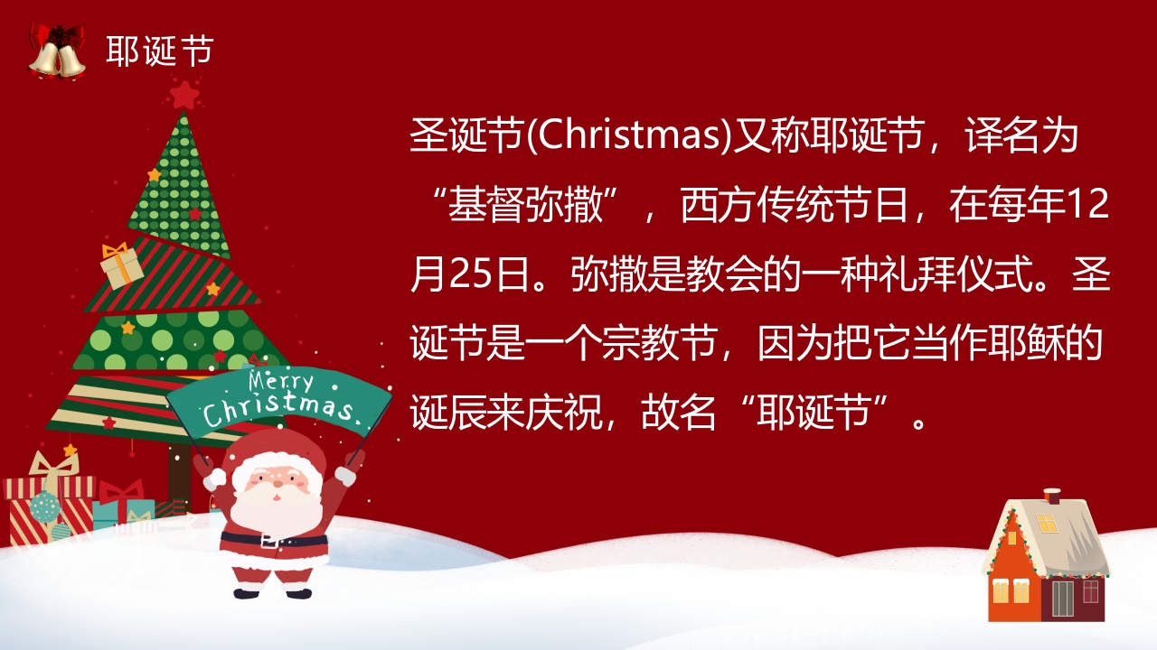 圣诞节英文介绍主题PPT课件4