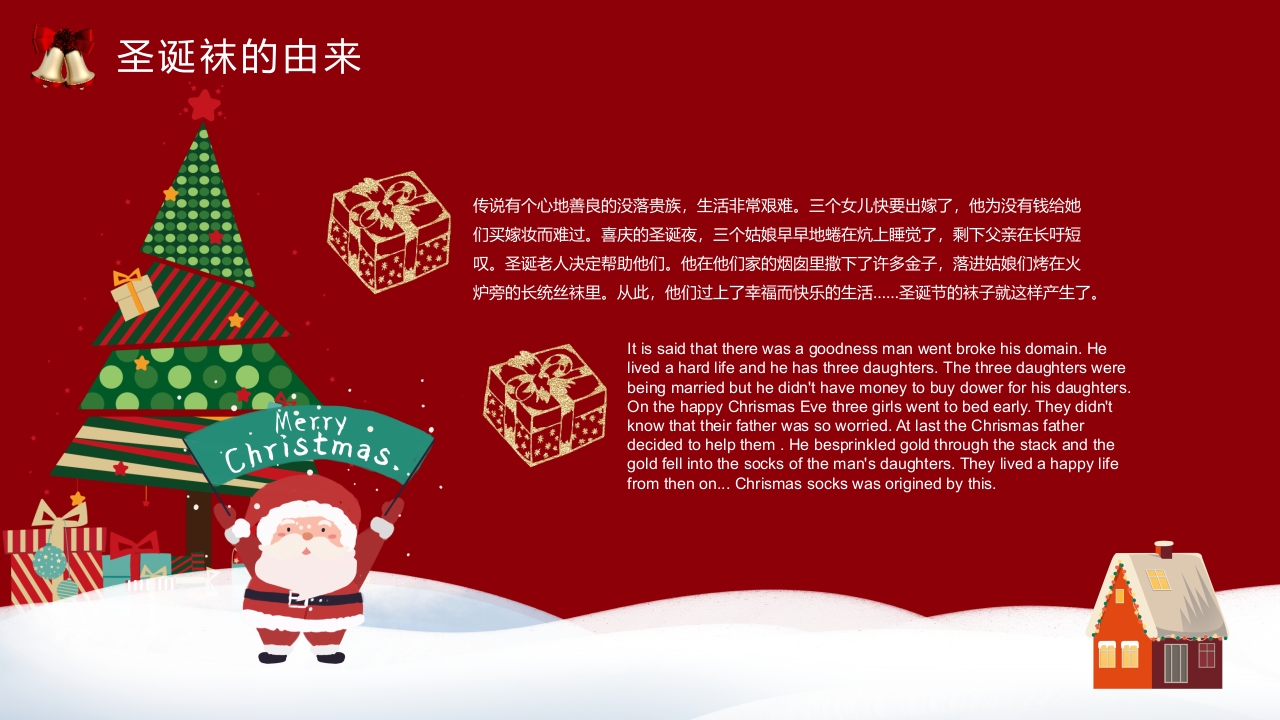圣诞节英文介绍主题PPT课件8