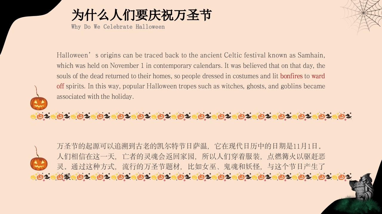 万圣节英语PPT课件8