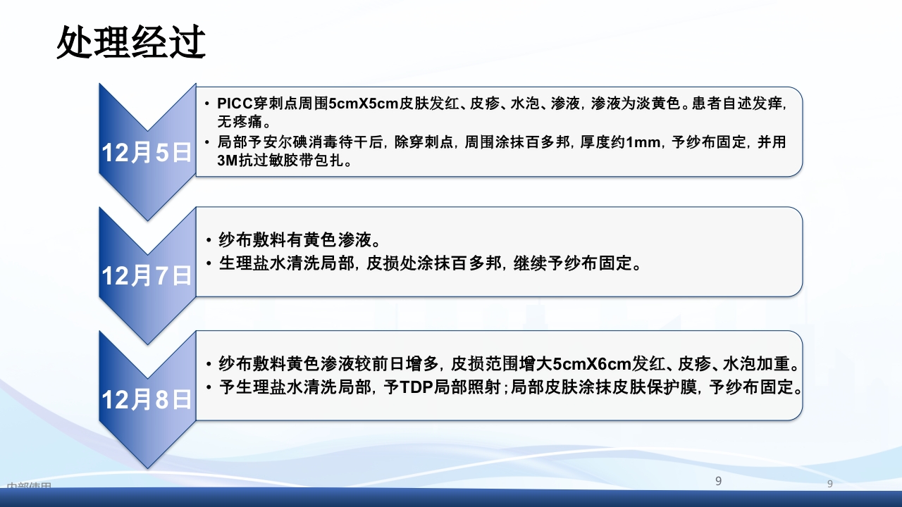 一例PICC置管后透明敷贴引起接触性皮炎的护理查房PPT课件9