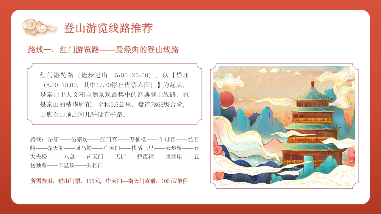 泰山旅行旅游路线攻略介绍PPT课件17