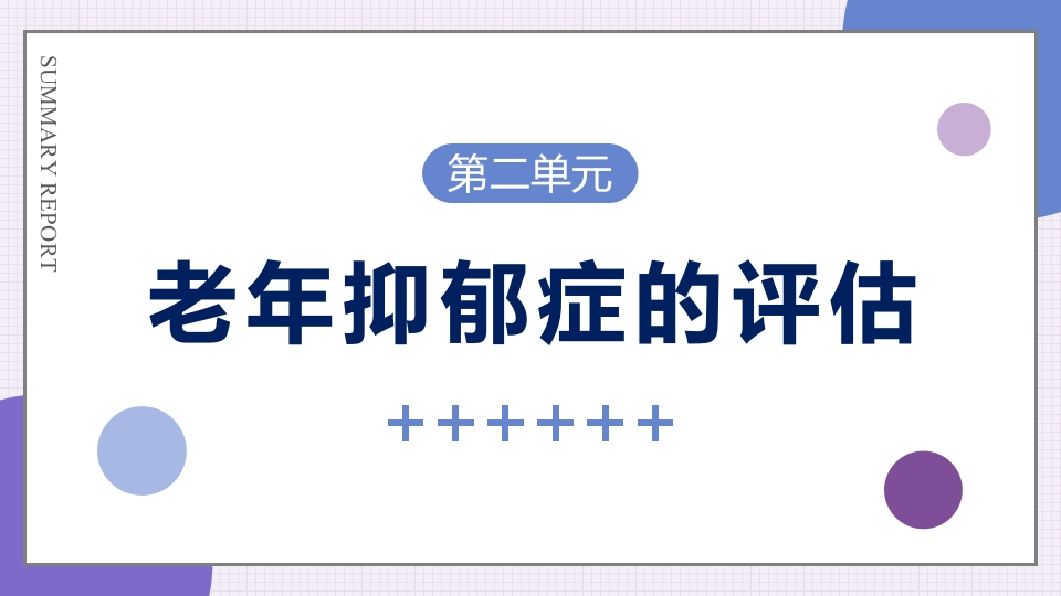 老年抑郁症患者评估与干预PPT课件13