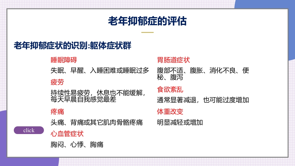 老年抑郁症患者评估与干预PPT课件22