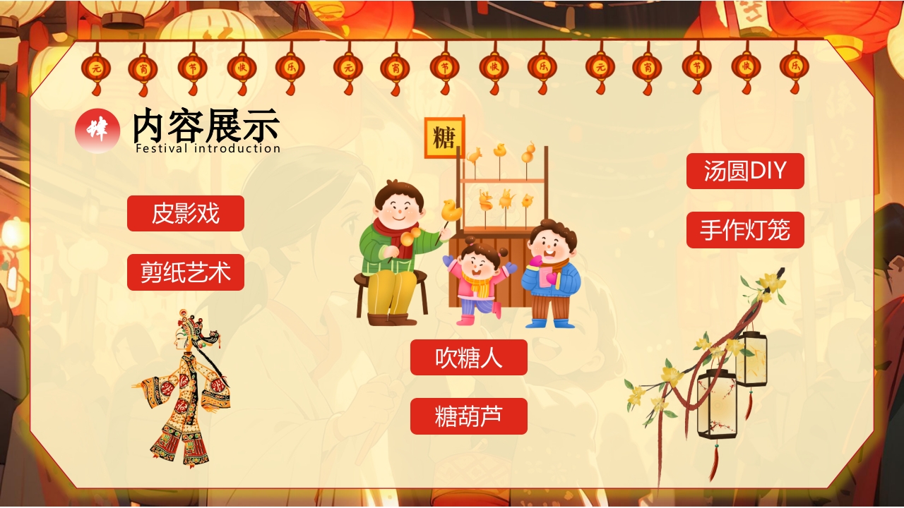 “元宵灯会”元宵节节日介绍PPT课件16