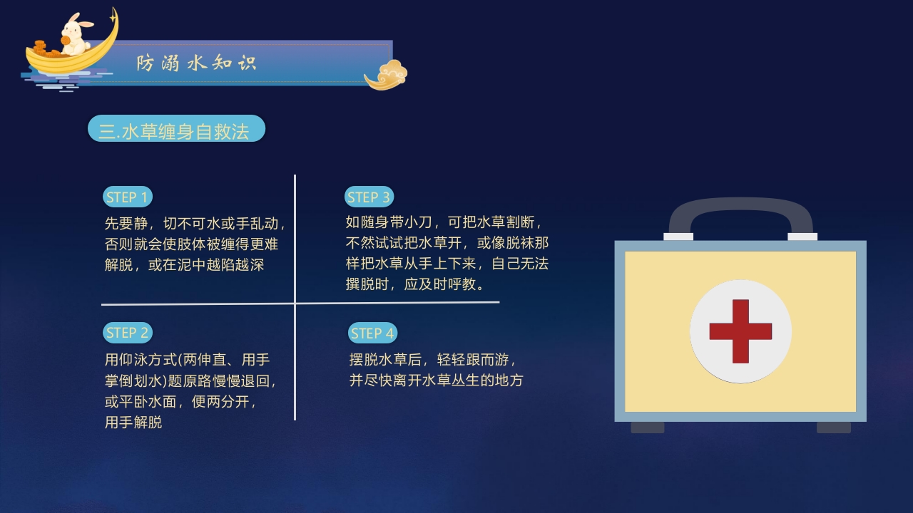 圆月玉兔背景的中秋节放假安全PPT课件10
