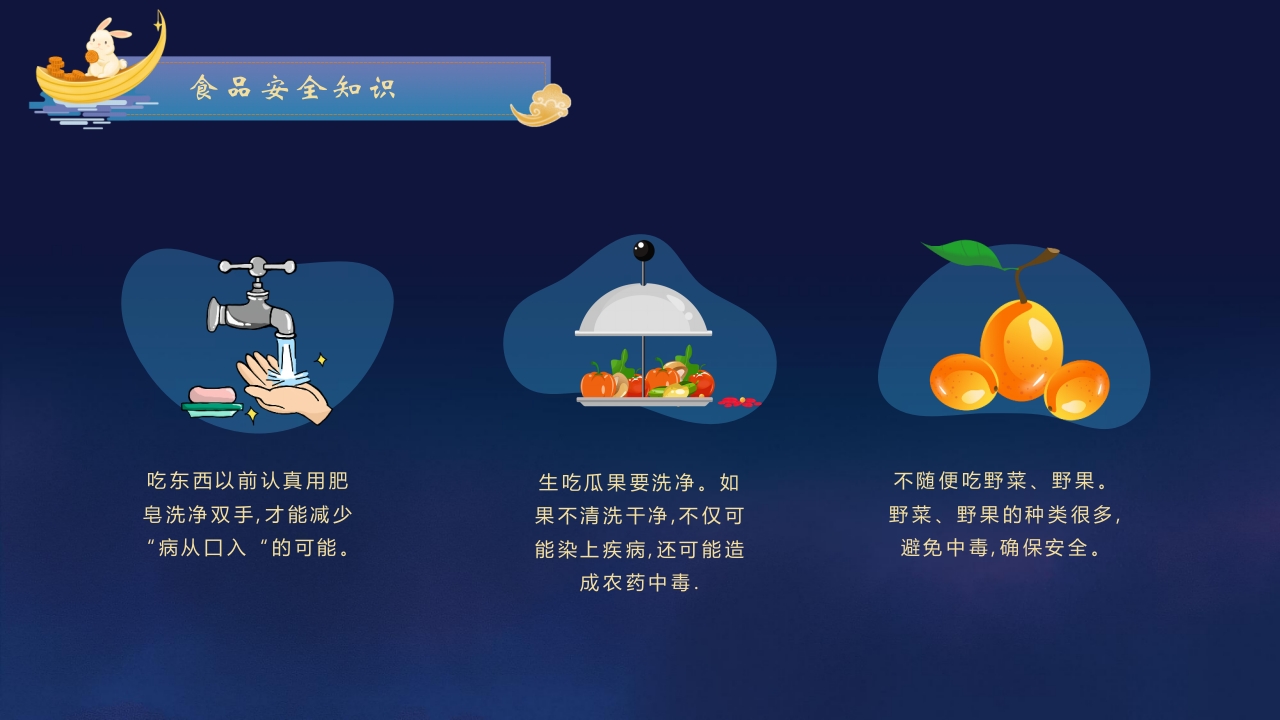 圆月玉兔背景的中秋节放假安全PPT课件17