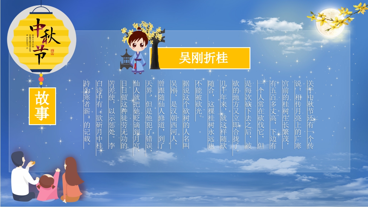 女孩背景的中秋节节日介绍PPT课件10