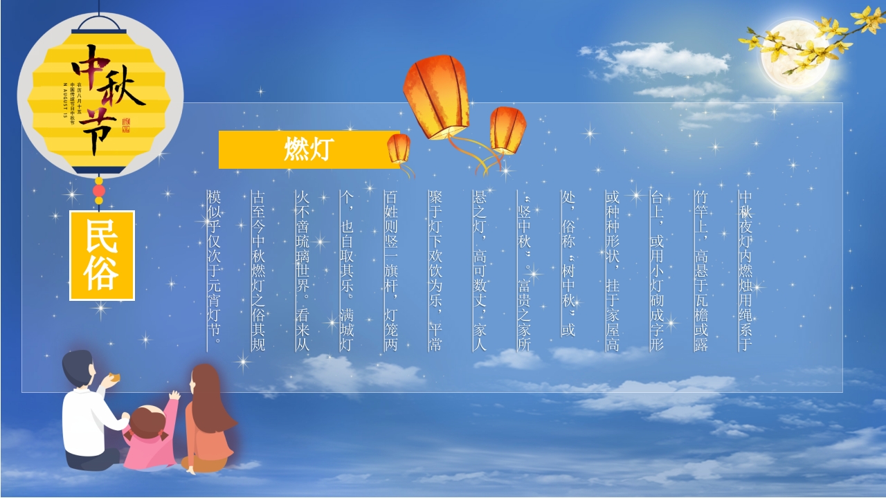 女孩背景的中秋节节日介绍PPT课件19