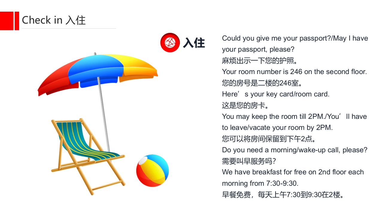 酒店基础英语培训PPT课件24