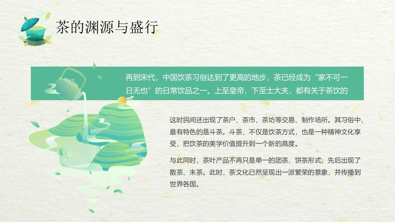 国潮风中国茶的起源与历史PPT课件7