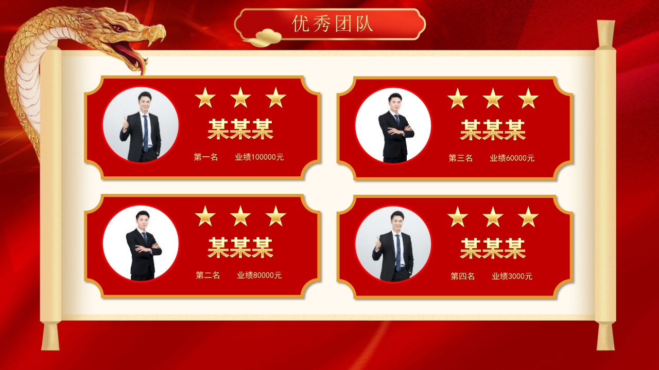 “金蛇纳瑞”年度总结表彰年会PPT课件13